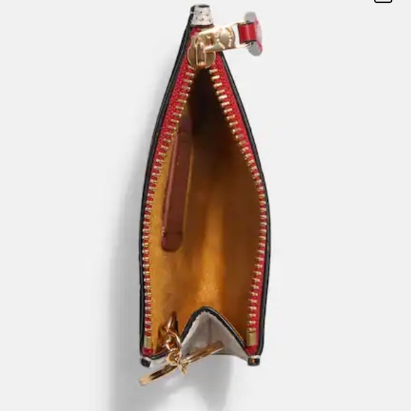 Authentic COACH Pebbled leather L.Edition Mickey Mouse zip card /ID/Keychain - Picture 3 of 11